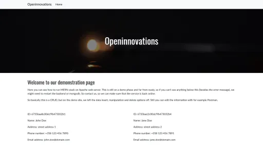 Reference of openinnovation's develop environment